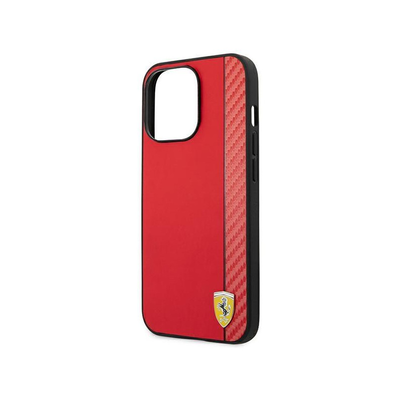 Ferrari Carbon dėklas iPhone 14 Pro - raudonas