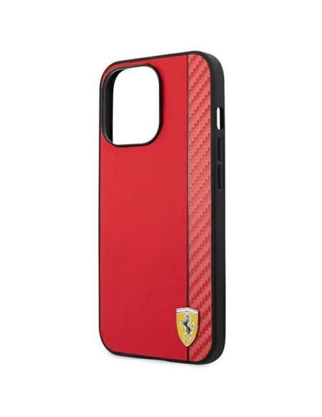 Ferrari Carbon dėklas iPhone 14 Pro - raudonas Ferrari Carbon dėklas iPhone 14 Pro - raudonas