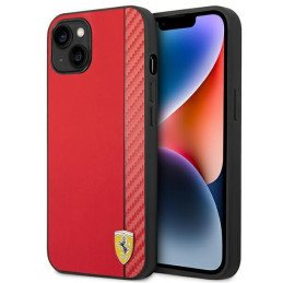 Ferrari Carbon dėklas iPhone 14 Plus - raudonas