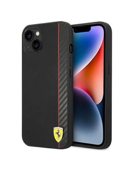 Ferrari Carbon dėklas iPhone 14 - juodas Ferrari Carbon dėklas iPhone 14 - juodas