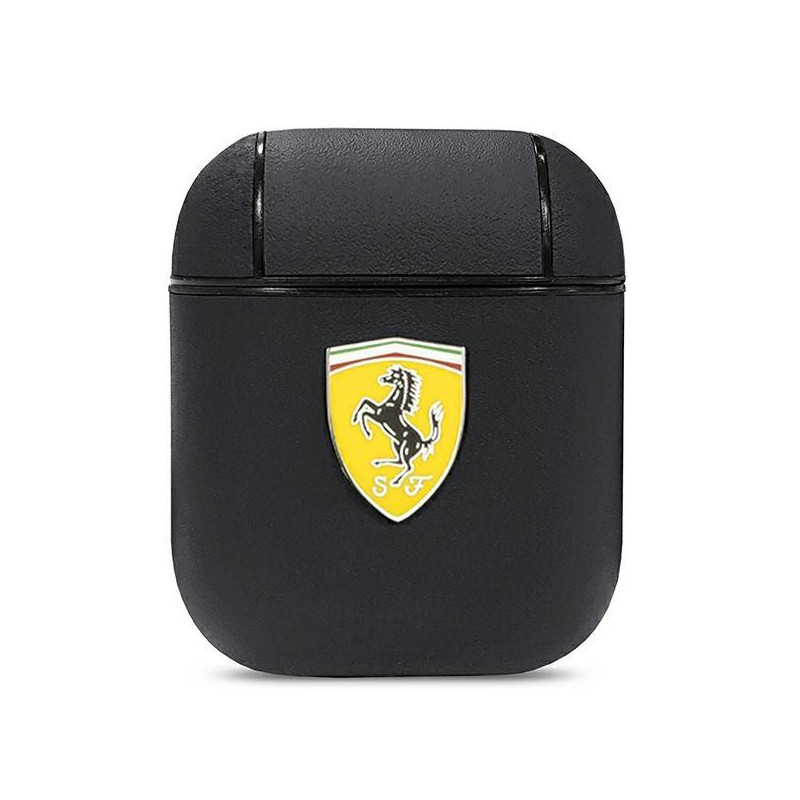 Ferrari On Track Odinis dėklas, skirtas AirPods 1/ 2 – juodas Ferrari On Track Odinis dėklas, skirtas AirPods 1/ 2 – juodas