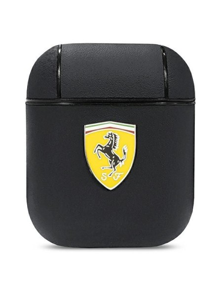 Ferrari On Track Odinis dėklas, skirtas AirPods 1/ 2 – juodas Ferrari On Track Odinis dėklas, skirtas AirPods 1/ 2 – juodas