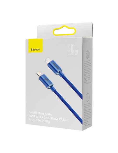 Kabelio laidas greitam įkrovimui ir duomenų perdavimui USB-C iPhone Lightning 20W 2m mėlynas Kabelio laidas greitam įkrovimui ir duomenų perdavimui USB-C iPhone Lightning 20W 2m mėlynas