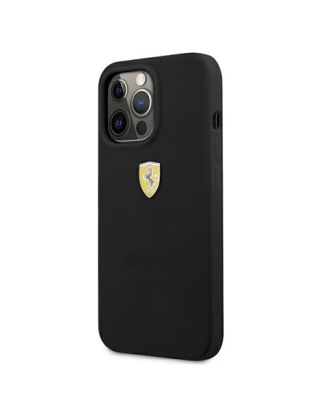 Ferrari silikoninis dėklas iPhone 13 Pro / iPhone 13 - juodas Ferrari silikoninis dėklas iPhone 13 Pro / iPhone 13 - juodas