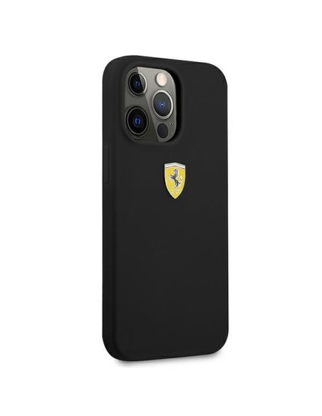 Ferrari silikoninis dėklas iPhone 13 Pro / iPhone 13 - juodas Ferrari silikoninis dėklas iPhone 13 Pro / iPhone 13 - juodas