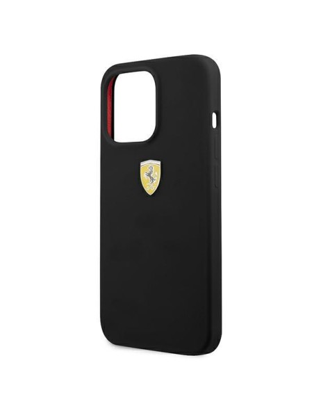 Ferrari silikoninis dėklas iPhone 13 Pro / iPhone 13 - juodas Ferrari silikoninis dėklas iPhone 13 Pro / iPhone 13 - juodas