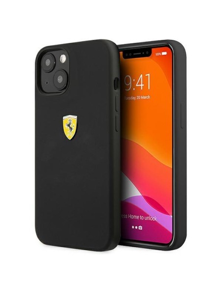 Ferrari silikoninis dėklas iPhone 13 mini - juodas Ferrari silikoninis dėklas iPhone 13 mini - juodas