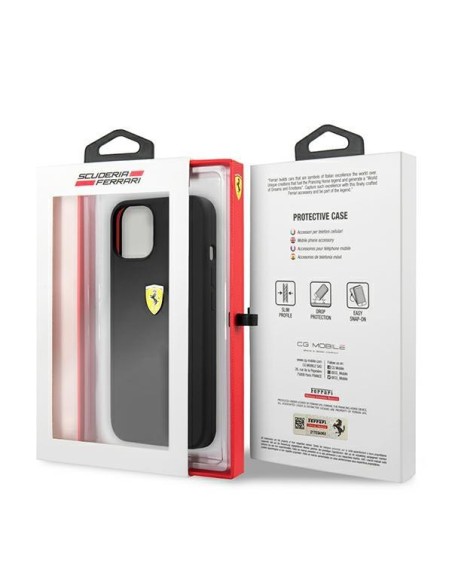 Ferrari silikoninis dėklas iPhone 13 mini - juodas Ferrari silikoninis dėklas iPhone 13 mini - juodas