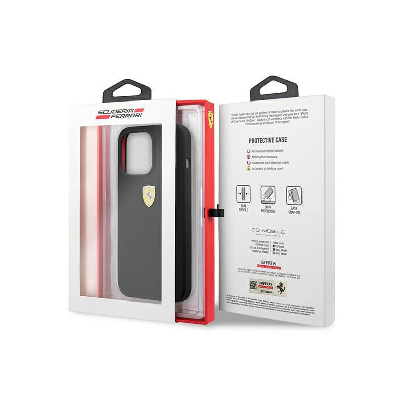 Ferrari silikoninis dėklas iPhone 13 Pro Max - juodas
