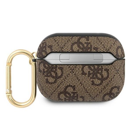 Guess 4G Script Metal Collection dėklas, skirtas AirPods Pro – rudas