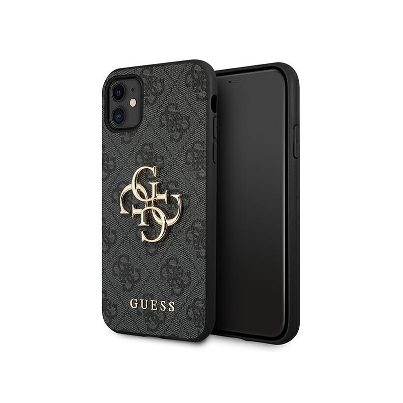 Guess 4G Big Metal Logo dėklas, skirtas iPhone 11 / Xr - pilkas