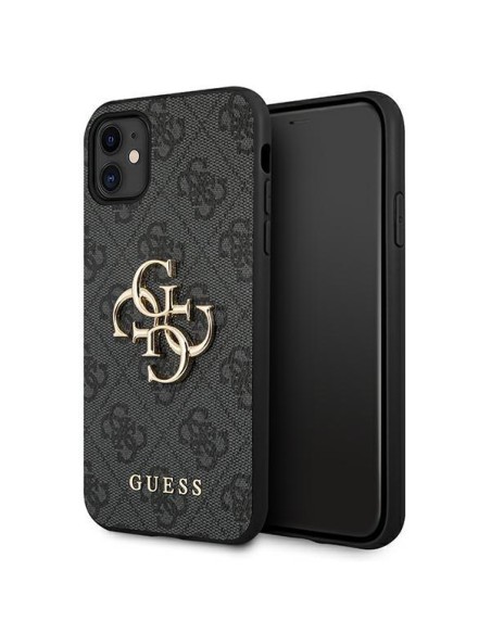 Guess 4G Big Metal Logo dėklas, skirtas iPhone 11 / Xr - pilkas