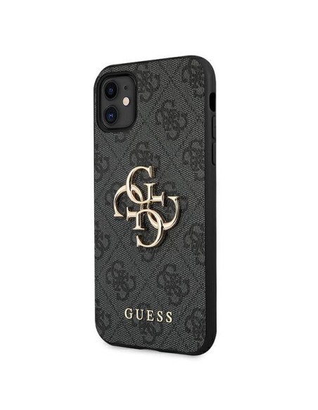 Guess 4G Big Metal Logo dėklas, skirtas iPhone 11 / Xr - pilkas