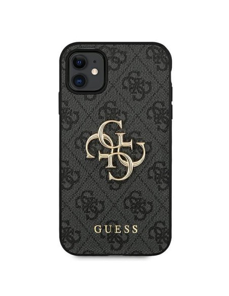 Guess 4G Big Metal Logo dėklas, skirtas iPhone 11 / Xr - pilkas