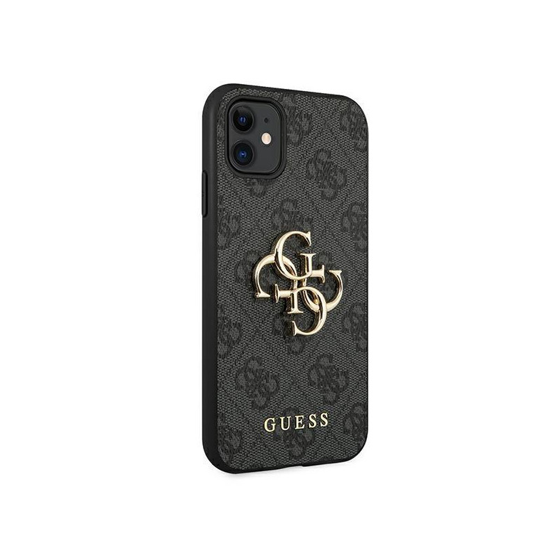 Guess 4G Big Metal Logo dėklas, skirtas iPhone 11 / Xr - pilkas