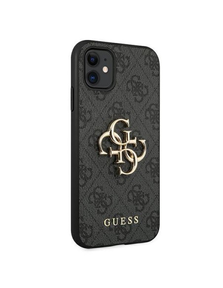 Guess 4G Big Metal Logo dėklas, skirtas iPhone 11 / Xr - pilkas