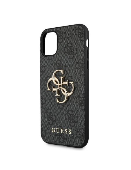 Guess 4G Big Metal Logo dėklas, skirtas iPhone 11 / Xr - pilkas