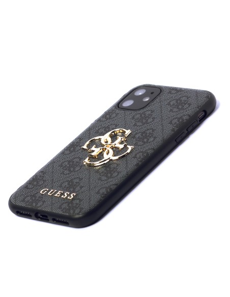 Guess 4G Big Metal Logo dėklas, skirtas iPhone 11 / Xr - pilkas