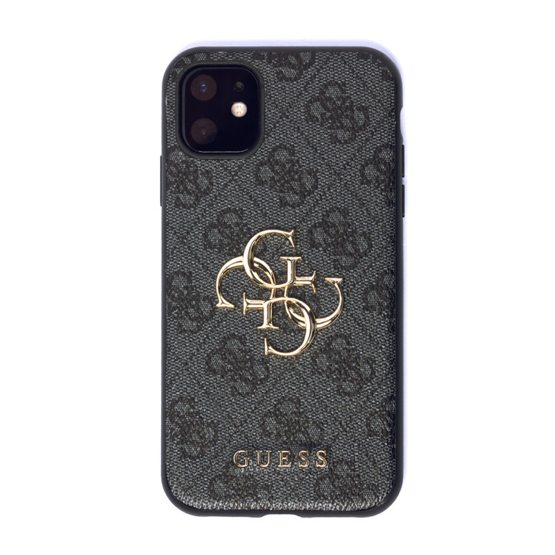 Guess 4G Big Metal Logo dėklas, skirtas iPhone 11 / Xr - pilkas