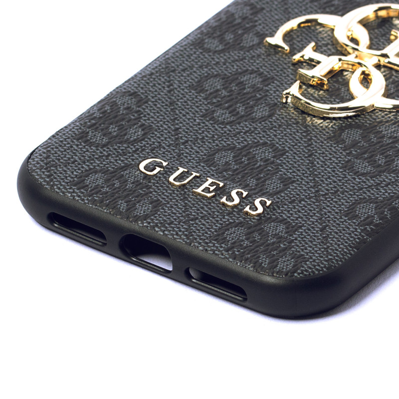 Guess 4G Big Metal Logo dėklas, skirtas iPhone 11 / Xr - pilkas