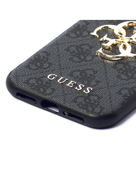 Guess 4G Big Metal Logo dėklas, skirtas iPhone 11 / Xr - pilkas