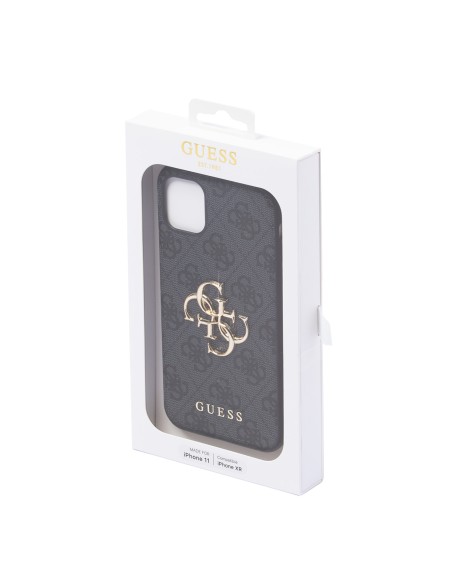 Guess 4G Big Metal Logo dėklas, skirtas iPhone 11 / Xr - pilkas