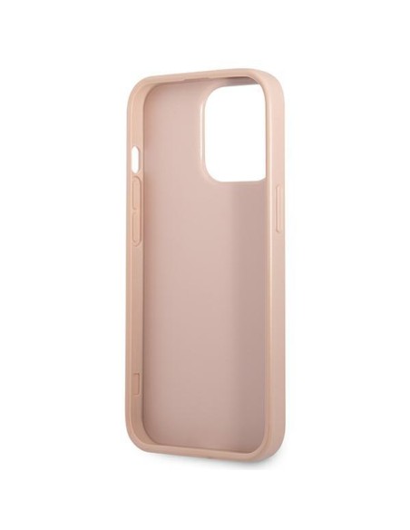 Guess Saffiano Triangle Logo Cardslot dėklas, skirtas iPhone 13 Pro / iPhone 13 - rožinė Guess Saffiano Triangle Logo Cardslot dėklas, skirtas iPhone 13 Pro / iPhone 13 - rožinė