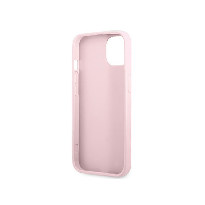 Guess Saffiano Hot Stamp & Metal Logo dėklas, skirtas iPhone 13 mini - violetinė