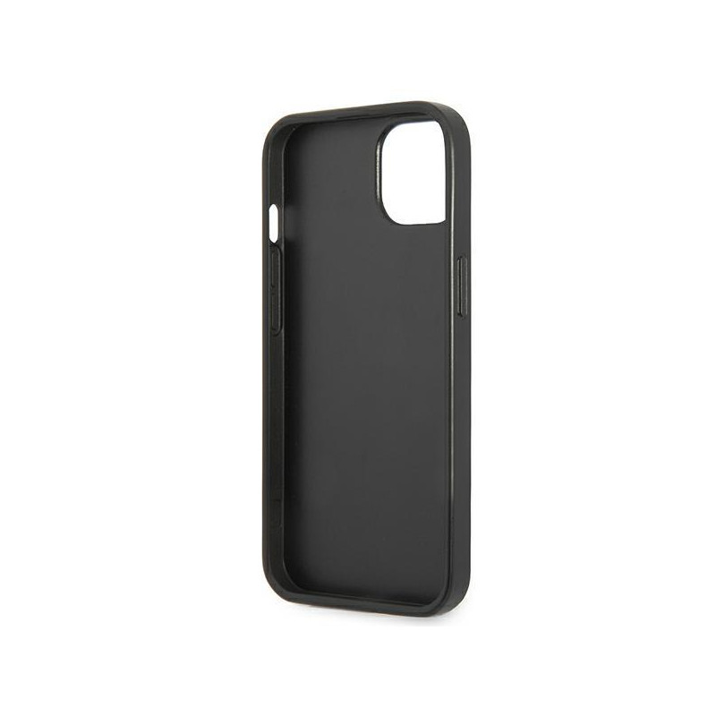 Guess Saffiano Triangle Logo Cardslot dėklas iPhone 13 mini - juodas
