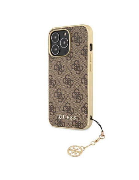 Guess 4G Charms Collection dėklas, skirtas iPhone 13 Pro Max - rudas Guess 4G Charms Collection dėklas, skirtas iPhone 13 Pro Max - rudas