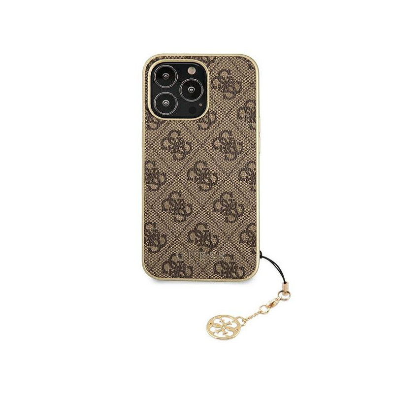 Guess 4G Charms Collection dėklas, skirtas iPhone 13 Pro Max - rudas