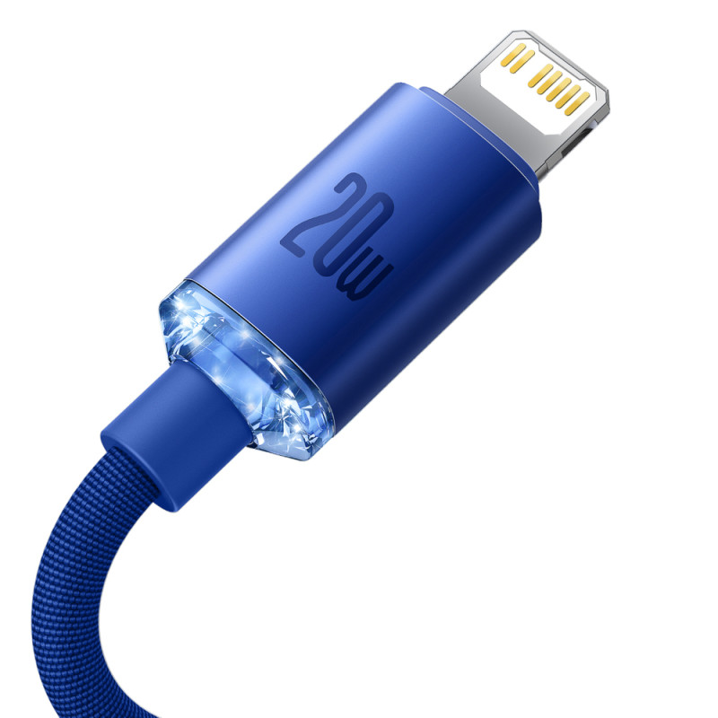 Kabelio laidas greitam įkrovimui ir duomenų perdavimui USB-C iPhone Lightning 20W 2m mėlynas