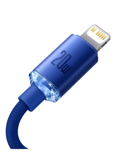 Kabelio laidas greitam įkrovimui ir duomenų perdavimui USB-C iPhone Lightning 20W 2m mėlynas Kabelio laidas greitam įkrovimui ir duomenų perdavimui USB-C iPhone Lightning 20W 2m mėlynas