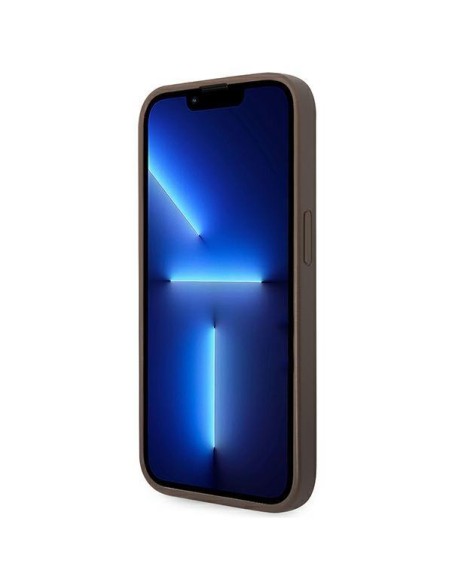 Guess GUHCP14LG4GFBR iPhone 14 Pro 6,1 colio rudas/ rudas kietas dėklas, 4G metalinis auksinis logotipas Guess GUHCP14LG4GFBR iPhone 14 Pro 6,1 colio rudas/ rudas kietas dėklas, 4G metalinis auksinis logotipas