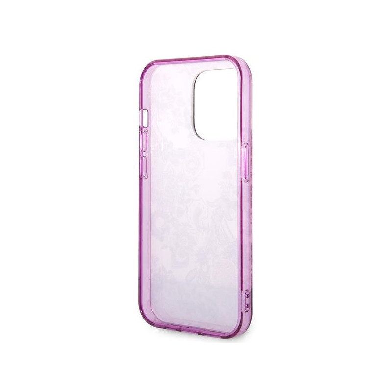 Guess Porcelain Collection dėklas, skirtas iPhone 14 Pro - fuksija