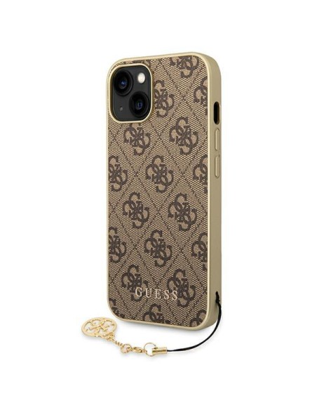 Guess 4G Charms Collection dėklas, skirtas iPhone 14 Plus - rudas