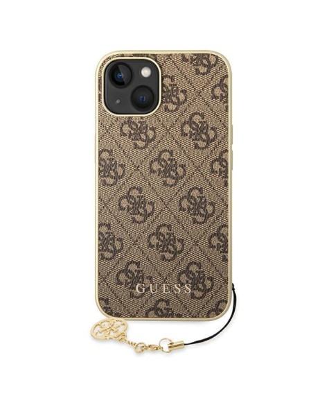 Guess 4G Charms Collection dėklas, skirtas iPhone 14 Plus - rudas