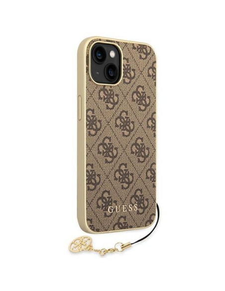Guess 4G Charms Collection dėklas, skirtas iPhone 14 Plus - rudas