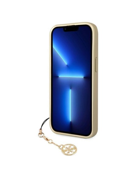 Guess 4G Charms Collection dėklas, skirtas iPhone 14 Plus - rudas