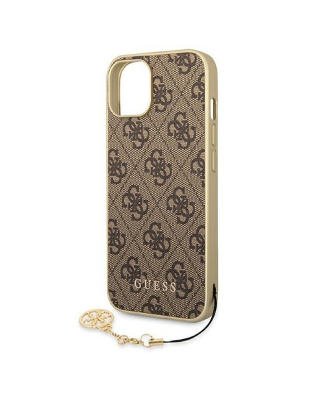 Guess 4G Charms Collection dėklas, skirtas iPhone 14 Plus - rudas