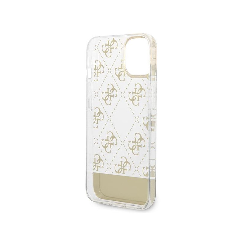 Guess 4G Pattern Script dėklas, skirtas iPhone 14 Plus - auksinis