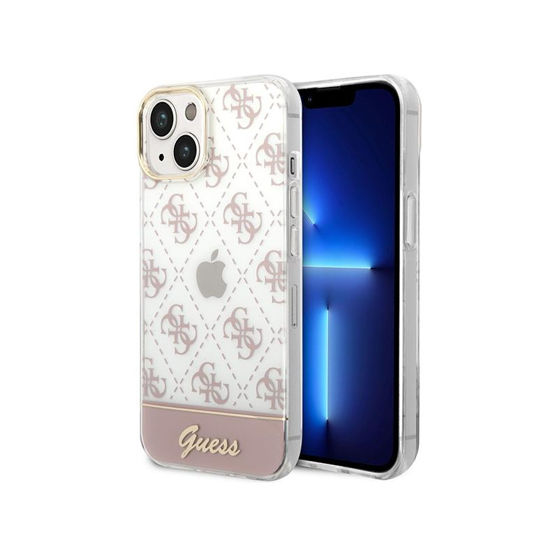 Guess 4G Pattern Script dėklas, skirtas iPhone 14 Plus – rožinis Guess 4G Pattern Script dėklas, skirtas iPhone 14 Plus – rožinis