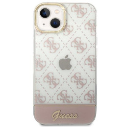 Guess 4G Pattern Script dėklas, skirtas iPhone 14 Plus – rožinis