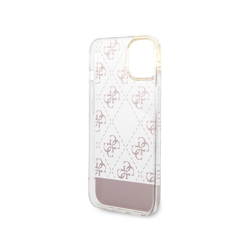Guess 4G Pattern Script dėklas, skirtas iPhone 14 Plus – rožinis