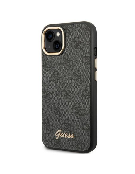 Guess 4G Vintage Gold Logo dėklas, skirtas iPhone 14 Plus - juodas Guess 4G Vintage Gold Logo dėklas, skirtas iPhone 14 Plus - juodas