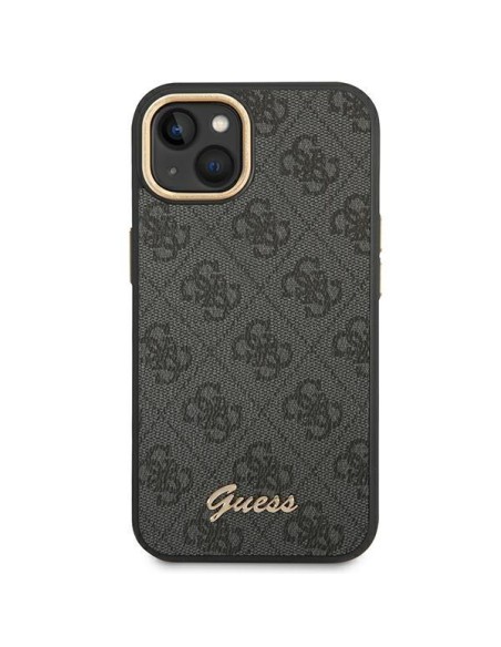 Guess 4G Vintage Gold Logo dėklas, skirtas iPhone 14 Plus - juodas Guess 4G Vintage Gold Logo dėklas, skirtas iPhone 14 Plus - juodas