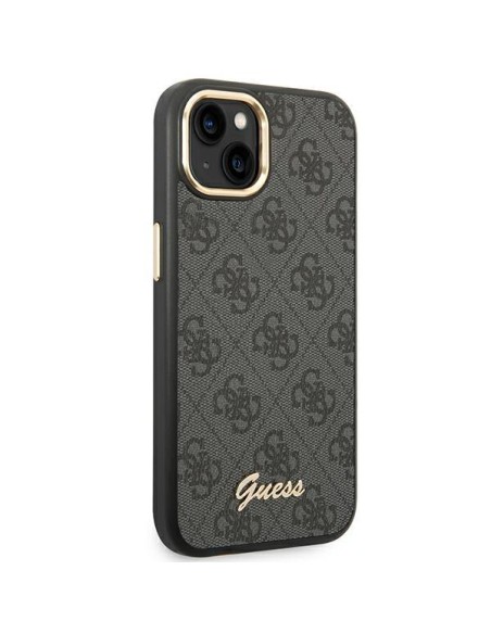 Guess 4G Vintage Gold Logo dėklas, skirtas iPhone 14 Plus - juodas Guess 4G Vintage Gold Logo dėklas, skirtas iPhone 14 Plus - juodas