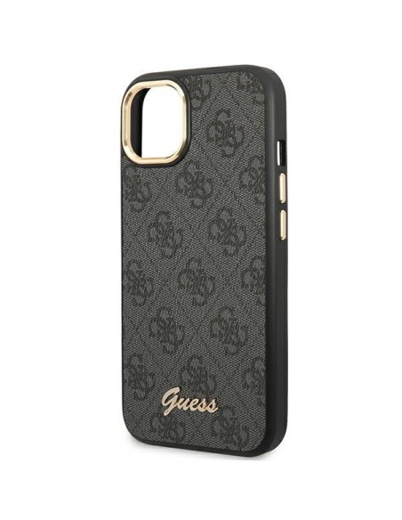 Guess 4G Vintage Gold Logo dėklas, skirtas iPhone 14 Plus - juodas Guess 4G Vintage Gold Logo dėklas, skirtas iPhone 14 Plus - juodas
