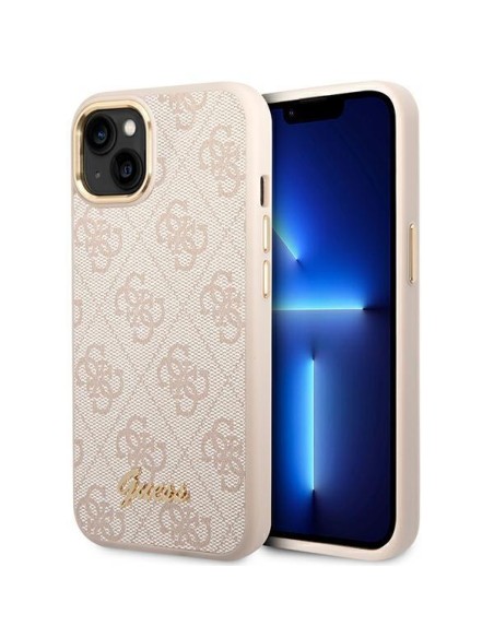 Guess 4G Vintage Gold Logo dėklas, skirtas iPhone 14 Plus - rožinis Guess 4G Vintage Gold Logo dėklas, skirtas iPhone 14 Plus - rožinis