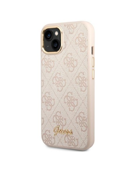 Guess 4G Vintage Gold Logo dėklas, skirtas iPhone 14 Plus - rožinis Guess 4G Vintage Gold Logo dėklas, skirtas iPhone 14 Plus - rožinis